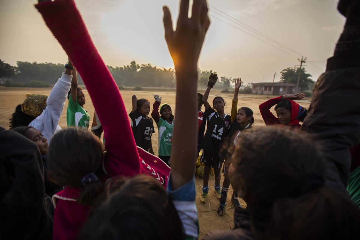 Girls from the Laureus Sport for Good Yuwa Progarmme India